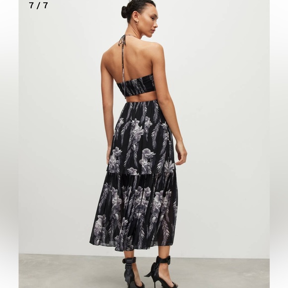 ALLSAINTS Tatum Mia Floral Cut Out Maxi Dress NWOT - Picture 6 of 10